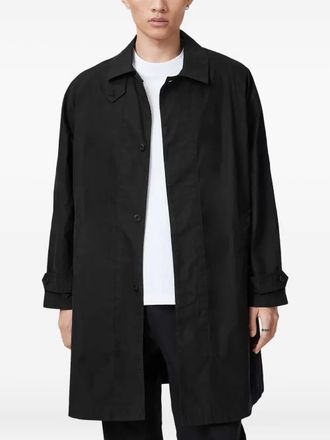 AllSaints Tillman button-fastening coat - men - Polyamide/Organic Cotton/Polyester - S - Black