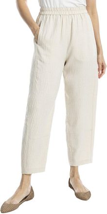 Max Studio Two-Tone Textured Woven Linen-Blend Pant