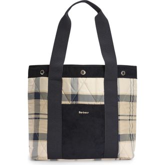 Barbour Healy Mixed Media Tote in Dress Indigo at Nordstrom