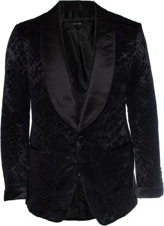 Tom Ford Shelton jacquard tuxedo jacket in black