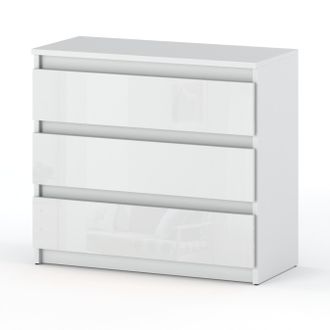OEM Cajonera Blanca Brillante De 80cm, Soporte Para Tv, Muebles Para Sala De Estar Y Dormitorio