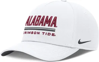 Nike Alabama Sideline Practice Rise Nike Mens Dri-FIT College Adjustable Hat in White | NC0610AABN-RKB