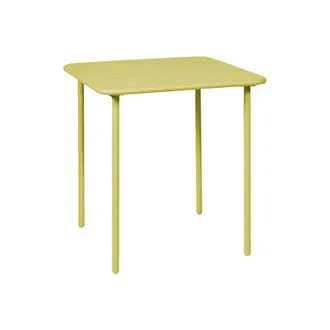 Sweeek Mesa de jard&iacute;n bistr&oacute; de acero, 2 plazas, 70cm, amarillo