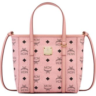 MCM Mini Toni Visetos Coated Canvas Top Handle Shopper Bag in Soft Pink at Nordstrom Rack