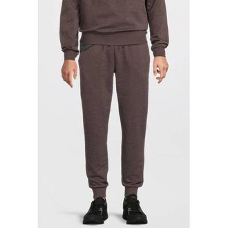 Anytime fleece joggingbroek bruin melange