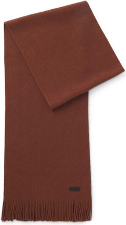 BOSS Knit scarf in virgin wool with logo detail