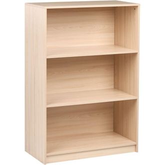 Beliani Estanter&iacute;a De 3 Niveles Librer&iacute;a Estilo Minimalista Aglomerado 80 X 40 Cm Marr&oacute;n Claro Zehna