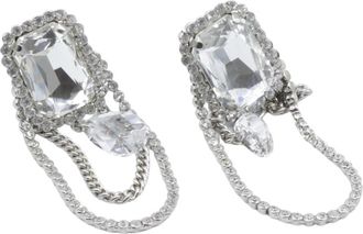 Alessandra Rich Earrings - Dames - Oorbellen - Grijs - ONE Size - Leer - Accessoires