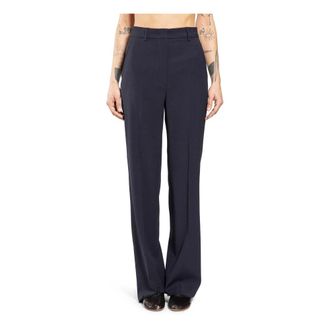 Max Mara Wide Trousers, female, Blue, 2XS, Wool crepe trousers