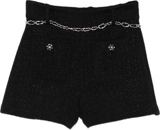 Maje Shorts met kettingriem - Zwart