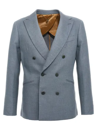 Maurizio Miri Blue Silk Mens Blazer