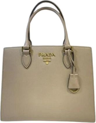 Prada Pre-owned Vintage Tote Bag - Dames - Vintage Handtas - Beige - ONE Size - Vintage