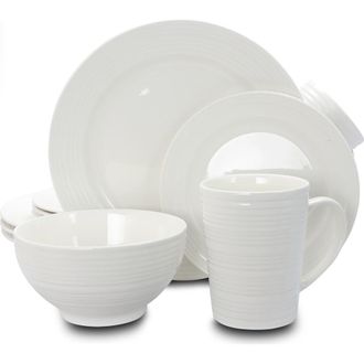 Gibson Home Amelia Court 16 Piece Dinnerware Set Embossed in White at Nordstrom