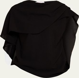 Michael Kors Fluid Wool Cape Top