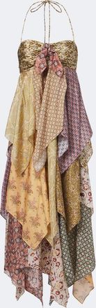 Zimmermann Fairlight patchwork silk midi dress