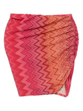 Missoni Wikkelrok met zigzag-patroon - Rood