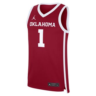 Nike Jordan Mens Oklahoma Sooners Replica Jordan Brand College Basketball Jersey in Red | CLEVGRJJCBJOKL-OKL
