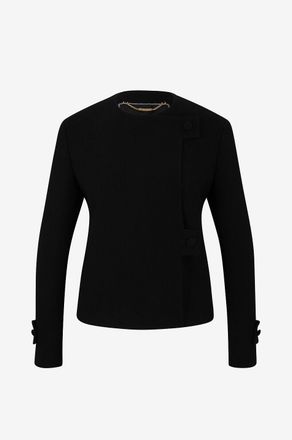 Kiton Kost&uuml;mjacke aus Cr&ecirc;pe mit verschobener Knopfleiste