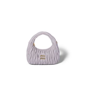Miu Miu Wander Matelass&eacute; Nappa Leather Hobo Bag, Woman, Wisteria