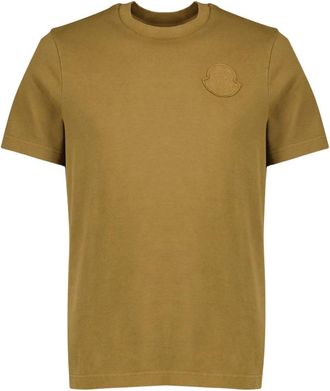 Moncler Washed Heavy Cotton T-Shirt - Heren - T-shirts - Bruin - S - Katoen - Tops