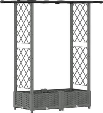vidaXL Cama Elevada Con Trellis Y Techo Gris Claro 122,5 X 40 X 121 Cm Vidaxl