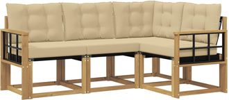 vidaXL Conjunto De Sof&aacute;s De Exterior 4 Uds. Y Beige Vidaxl
