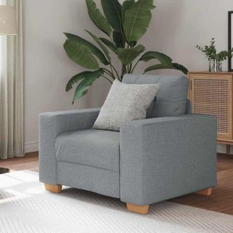 vidaXL Sill&oacute;n Sof&aacute; Tela Gris Claro 60 Cm Vidaxl