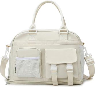 Generic Compatible For Sports Handbag Expandable Fitness Bag Dry Wet Separation Pack Large Capacity Travel Daypack(White)