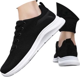 Generic Mens Running Trainers - Mens Casual Sneakers with Mid Heel Support for Year-Round Comfort and Stylish Everyday Wear Black