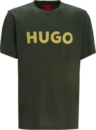 HUGO BOSS logo-print T-shirt - men - Cotton - S - Green