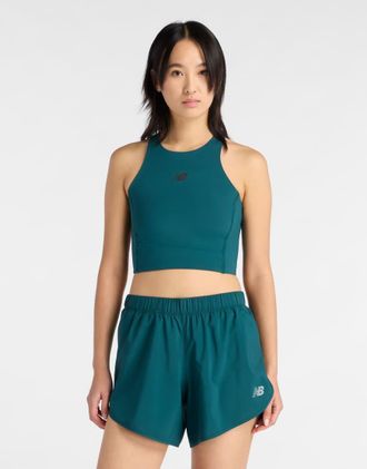 New Balance Rc Elite Storage - Crop top senza maniche verde