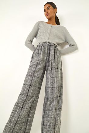 Roman Belted Check Culotte Trousers