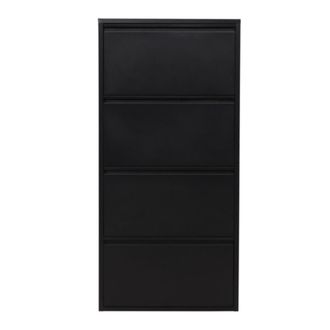 Venture Design Mueble para zapatos de 4 puertas de metal h136cm - negro