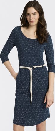 Ragwear Jerseykleid RAGWEAR LILITHA ZIG ZAG O, Damen, Gr. XXL, N-Gr, petrol, Jersey, Obermaterial: 50% Baumwolle, 50% Modal, gemustert, kniefrei, Rundhals, Kl