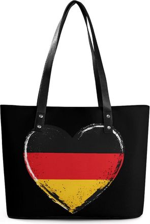 Generic German Flag Heart Germany Tote Bags for Women Cute Shoulder Purses Handbags