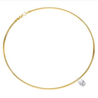 Diamond2Deal 14k Yellow Gold 2 Ct Radiant Cut Lab Grown Diamond Pendant Necklace 18 VVS-VS, E-F