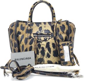 Balenciaga Mini Leopard Print Classic City Womens Bag (Pre-Owned)