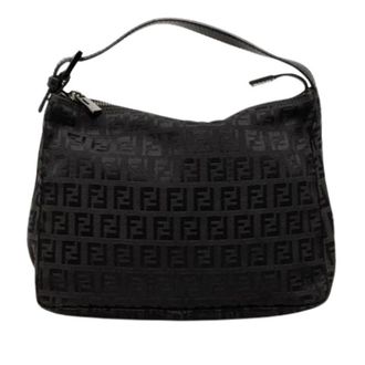 Fendi Pre-owned Shoulder Bags, female, Black, Size: ONE SIZE Pre-owned Canvas Shoulder Bag