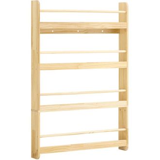 SoBuy Sobuy Biblioteca De Pared Infantil Estanter&iacute;a De Libros Con 4 Niveles, Almacenamiento Seguro Para Habitaci&oacute;n Y Sala De Juegos Madera Natural, L60xp12x