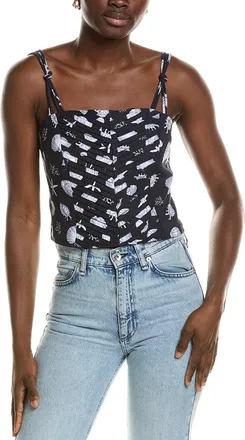 1.State 1.State Pintuck Linen-Blend Tank Top
