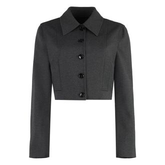 Pinko Light Jackets, female, Gray, Size: M Doccia single-breasted jacket