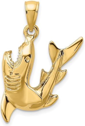 Diamond2Deal 10k Yellow Gold 2-D Polished Shark Charm Pendant