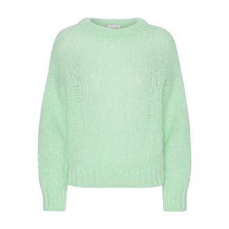 Americandreams Leonnie Alpaca Pullover - Dames - Ronde hals truien - Groen - XL - Wol - Truien & Vesten