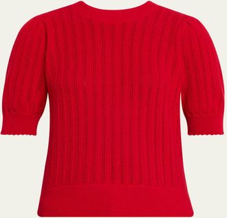 Frame Denim The Ladder Pointelle Cashmere Sweater