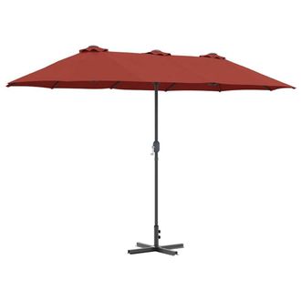 Berkfield Home Garden Parasol Folding Terracotta 380 x 196 x 235 cm