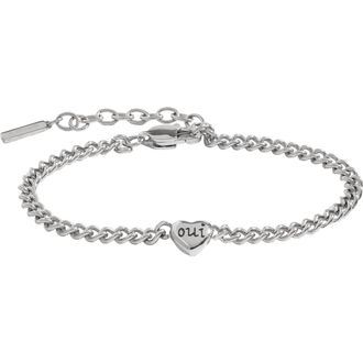 Alex and Ani Oui Non Heart Inline Bracelet in Silver at Nordstrom