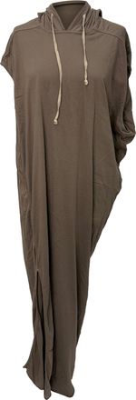 Rick Owens Edfu maxi-jurk met capuchon in bruin katoen