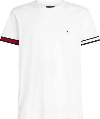 Tommy Hilfiger Mens Global Stripe Regular Fit Short Sleeve T-Shirt, White (White), S