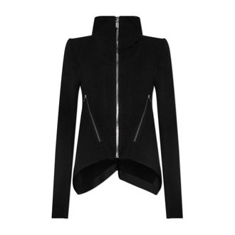 Rick Owens Light Jackets, female, Black, Size: XS Asymmetric jacket with wide collar
