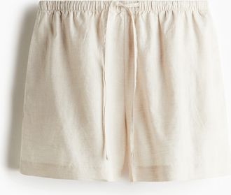 H&M Linen drawstring shorts - Beige